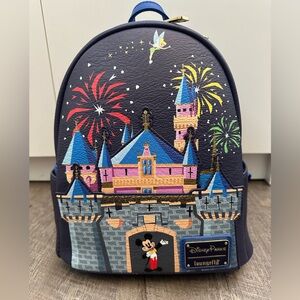 Loungefly Disney Parks Blue Castle Celebration Backpack